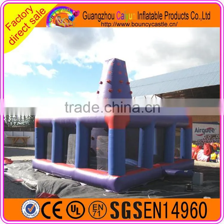 Giant cheap inflatable rock climbing wall with mattress for kids and adults