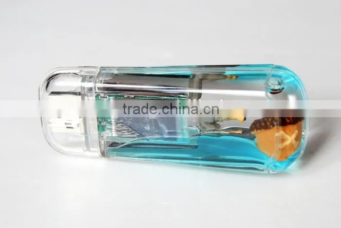 Aqua usb flash disk pen drive with customized floater