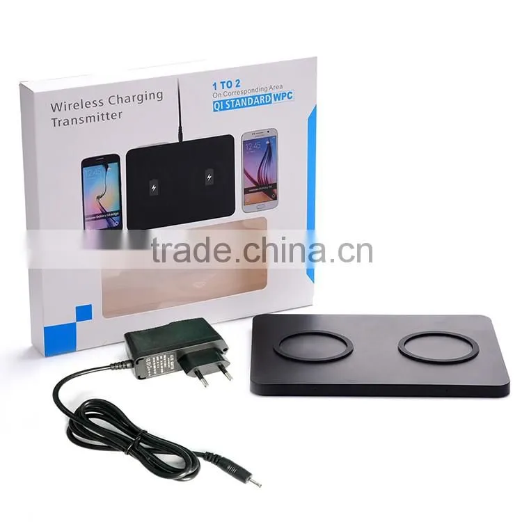 2 in 1 Qi Wireless Power Dual Pad Charger For Samsung S6 Edge S6 Universal