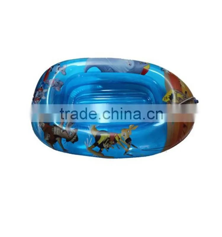 Baby using inflatable swim boat