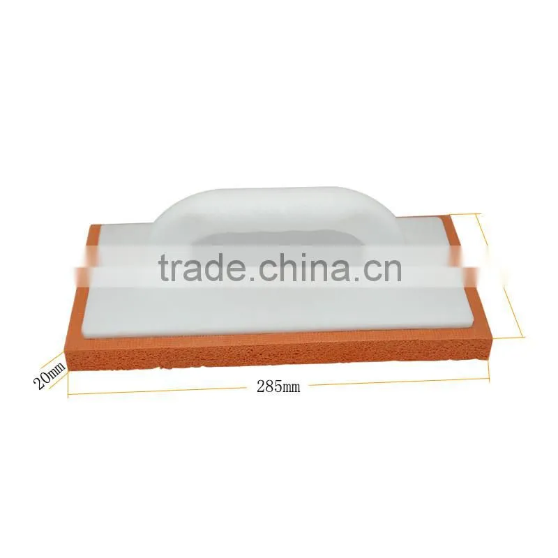 High density orange masonry float with plastic handle sponge plastering trowel