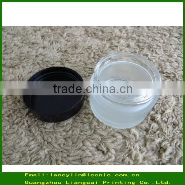 30g clear cosmetic glass jar with goldern cap, glass jar with aluminium cap