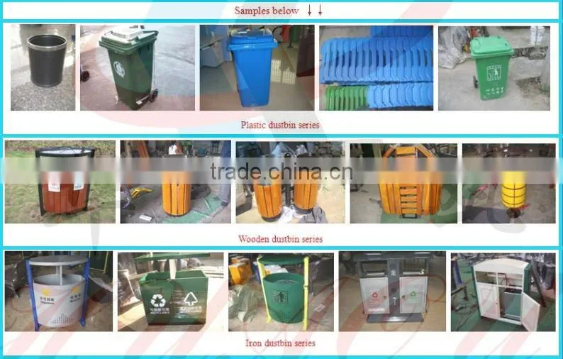 Outdoor plastic trash bin