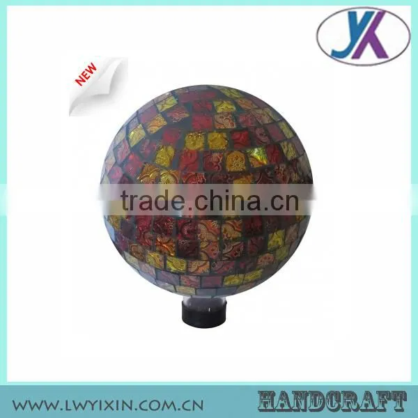 Wedding round shape 10" mosaic glass decoration outdoor led ball lights