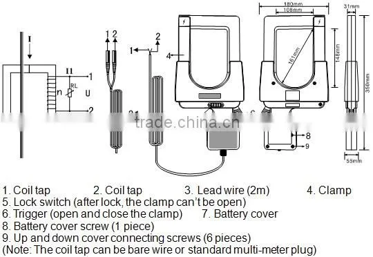 ETCR148 Large Caliber Digital Clamp AC Current Transducer(1:3000)(3000A)