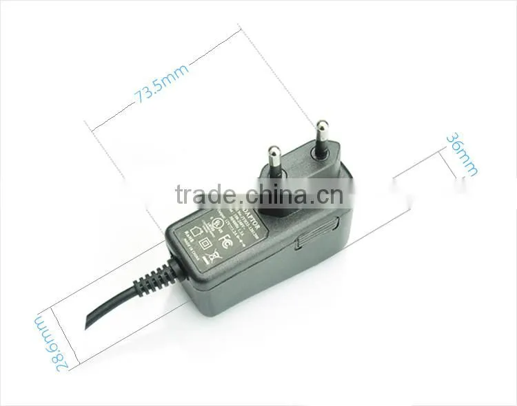 Power adapter with EU/UK/JP/US plug