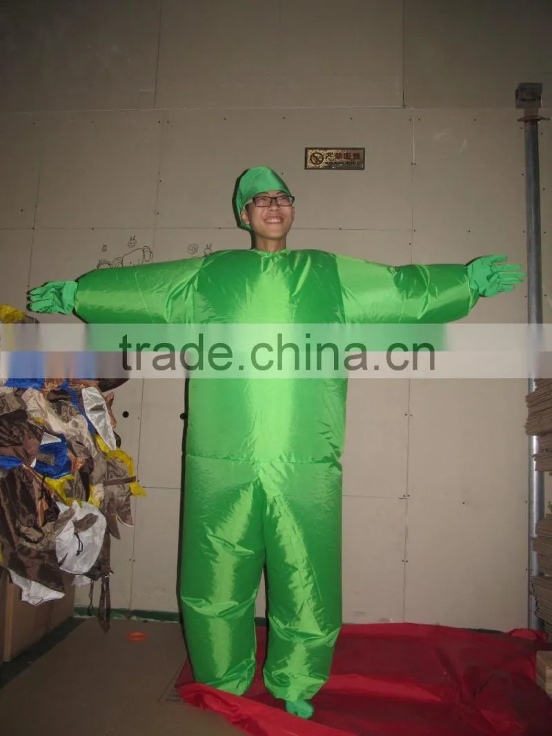 DJ-CO-116 Inflatable Suit Funny Colorful Halloween Costume Green jumpsuit