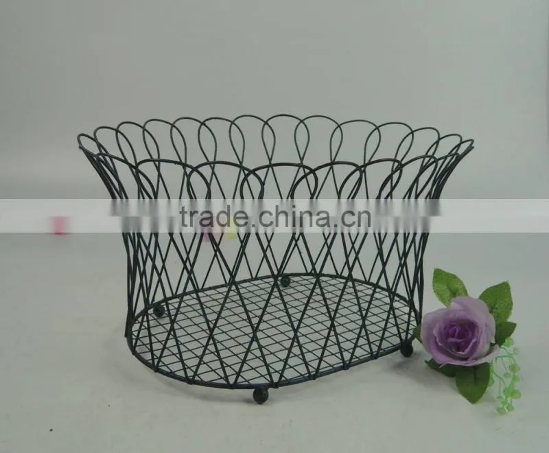 Decorative vintage stackable wire basket