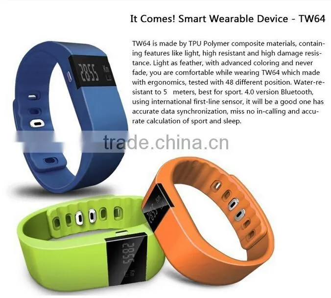 New tw64 Smartband Smart bracelet Wristband Fitness tracker Bluetooth 4.0 fitbit flex Watch for ios android ebay amazon hot sale