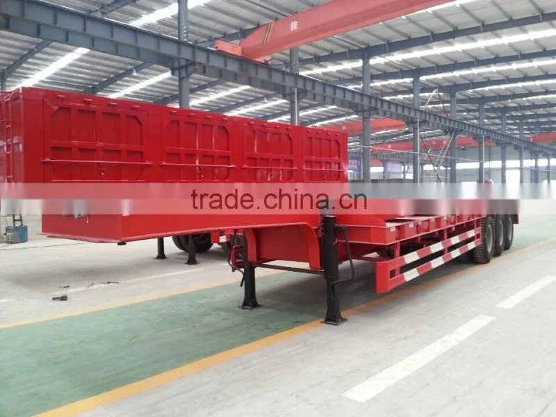Competitive low price high quality 50ton 60ton 70ton CIMC 2016 new 3 axle side wall semi trailer for sale
