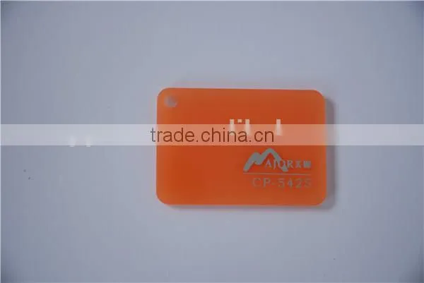 decorative orange color plastic acrylic sheet