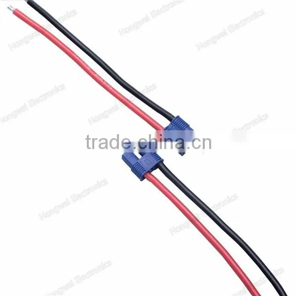 Blue gold plated EC3 male battery cable UL3135 14awg black and red wire assembly