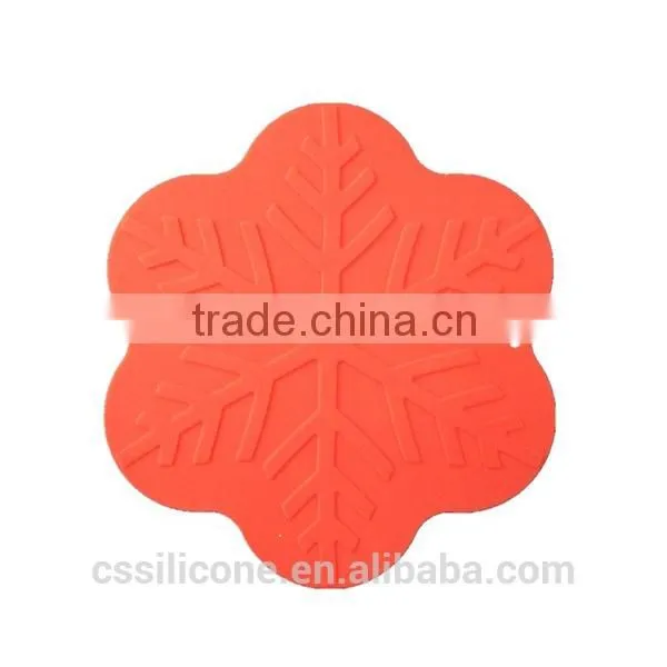 High temperature resistance silicone mat/snowflake shape table mat/custom made cup mat