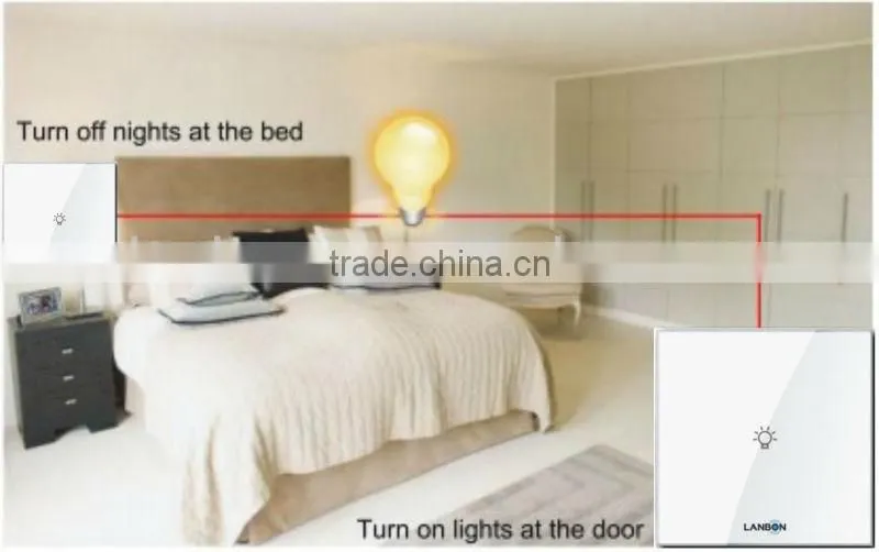 New style RF white wall mounted touch electrical 1-gang light switch for smart home