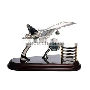 Wholesale cheap Zinc alloy airplane models with wooden base for gift/souvenir