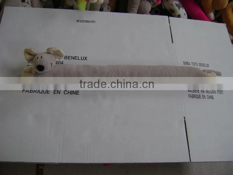 90*8cm beautiful promotional customized grey stuffed plush door stopper,door shield with embroidered "SWEET HOME" logo