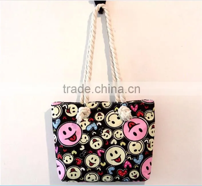 Fashion design stripe beach bag with zipper
