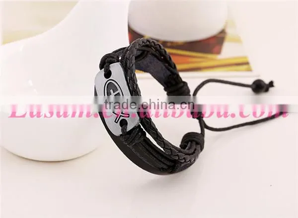 Fashion wrap bracelets leather treaty bracelets