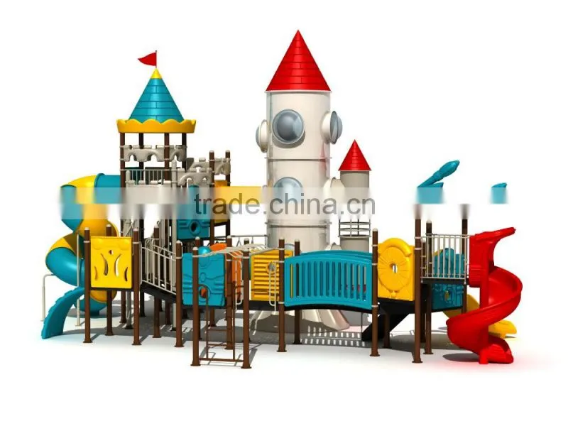 Plastic Rocket Playgrounds Slides For Kids/plastic playground