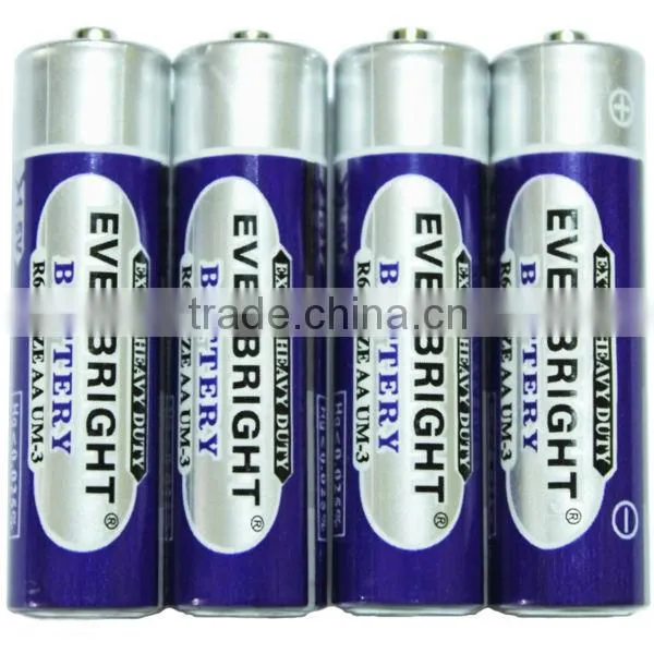 Super quality carbon zinc r6 baterrys aa
