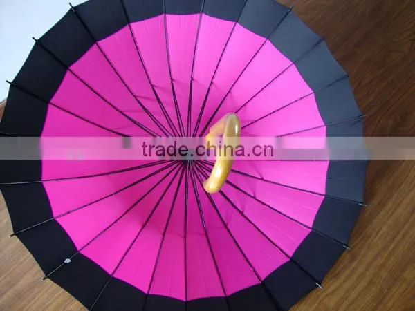 Japanese Umbrella 24 Ribs with Wood Shaft and Handle
