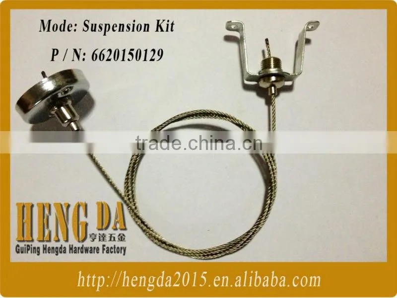 Coated wire rope with suspension kits