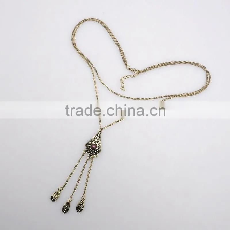 Retro fashion simple waterdrop tassel necklace, necklaces jewelry