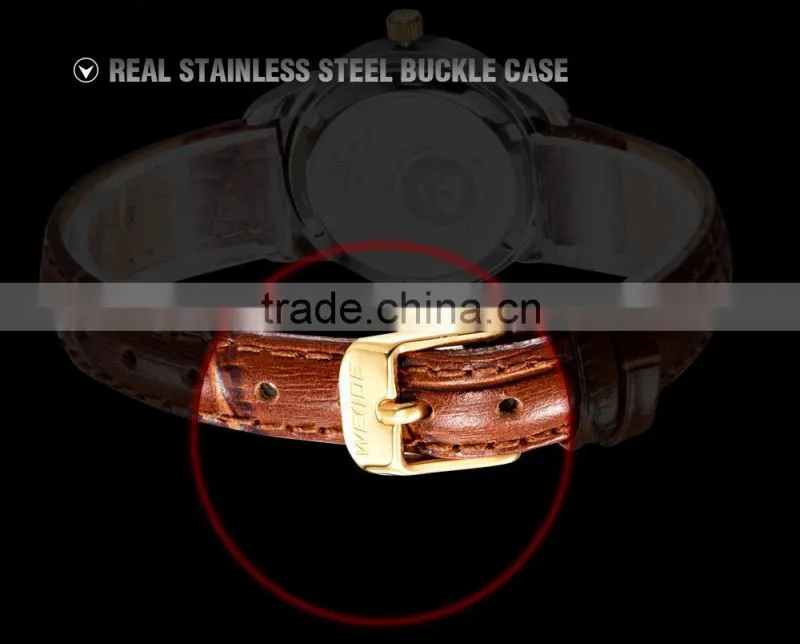 WEIDE 2014 Japan movt gold brand wholesale fashion watch lady watch leather
