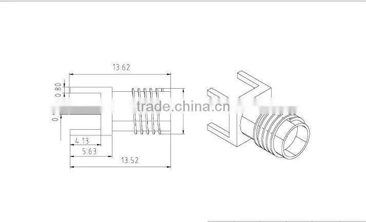 SMA female pcb mount connector rf terminal