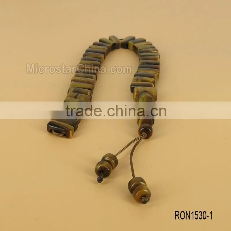 Tiger eye 33pcs 7*16mm Rectangle Islamic Prayer Beads Misbaha Tesbih Kombolo from Turkey