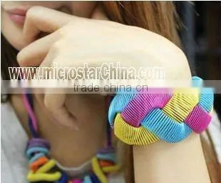 DIY jewelry metal spring bracelet with plastic beads