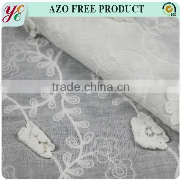 snow white 3d embroidery fabric for dress