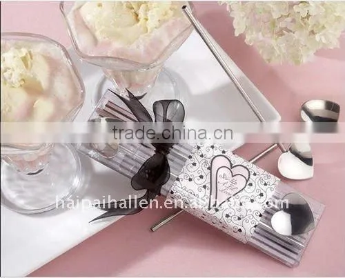 Stir up a Lil Love Silver Heart Straw Stirrers