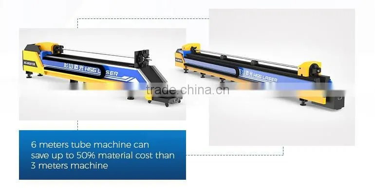 HSG 6M Fiber Laser Metal Tube Cutting Machine Price HS-M3015B-F60