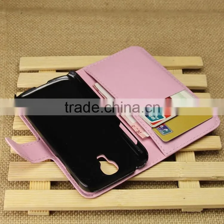 High Quality Leather Folio Flip Case Cover with Wallet and Card Slot for Samsung GALAXY S4 mini i9190