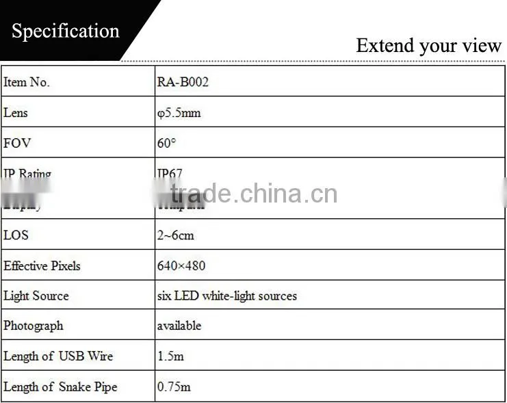 Inspecting pipeline eigine portable flexible endoscope
