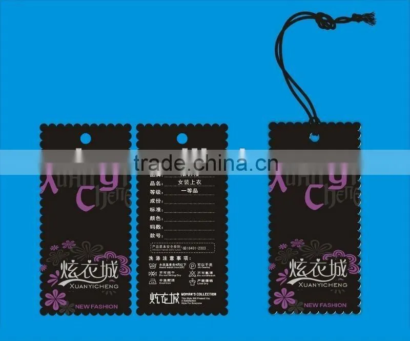 Paper tag for cothes