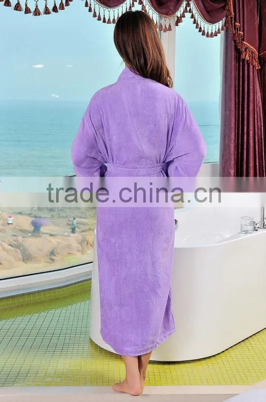 promotional plush microfiber sexy women winter bathrobes
