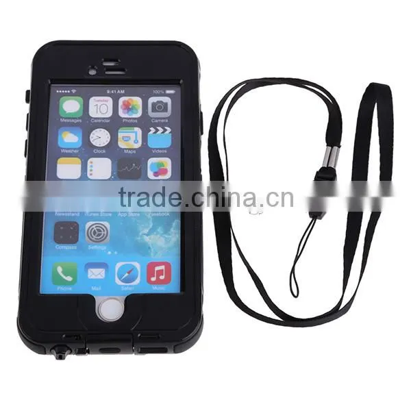 Black Fingerprint Recognition Shockproof Waterproof Phone Case for iPhone 6 4.7 Inch