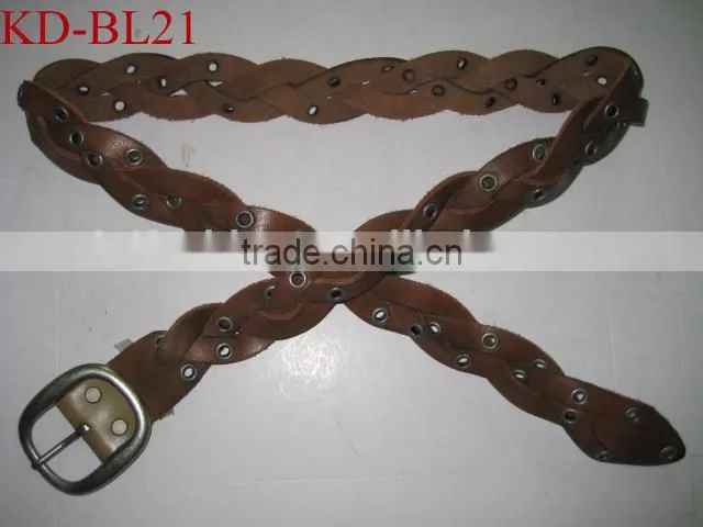 PU leather braided belt
