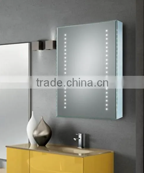 Wall-mounted LED mirror cabinet with soft close door