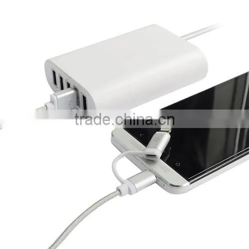 High quality genuine MFi Cell Phone fast usb cable 2 in 1 universal