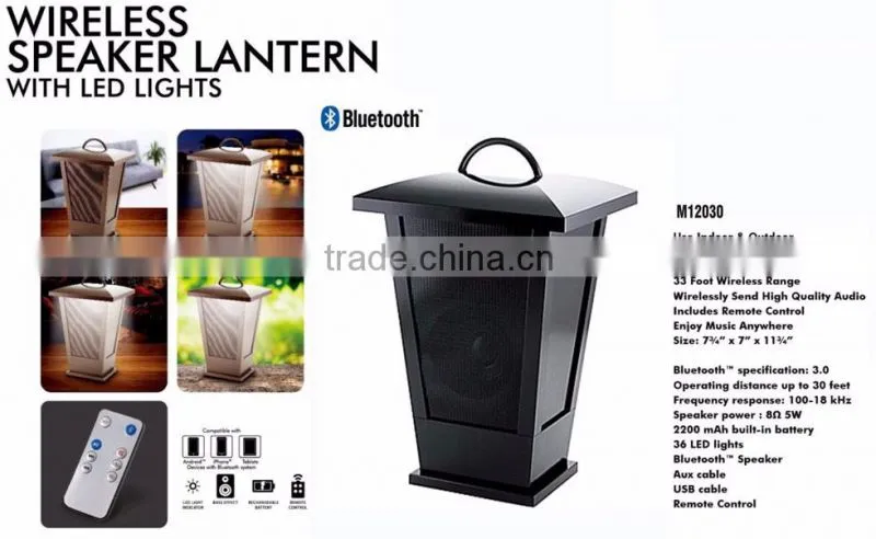 M12030 Wireless Bluetooth Speaker Lantern with LED Lights