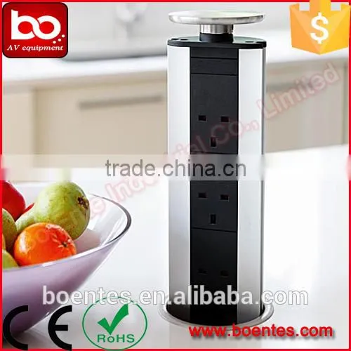 Home Popular Customized Kitchen Pull Up Power Socket with EU Standard Plugs and USB Charger