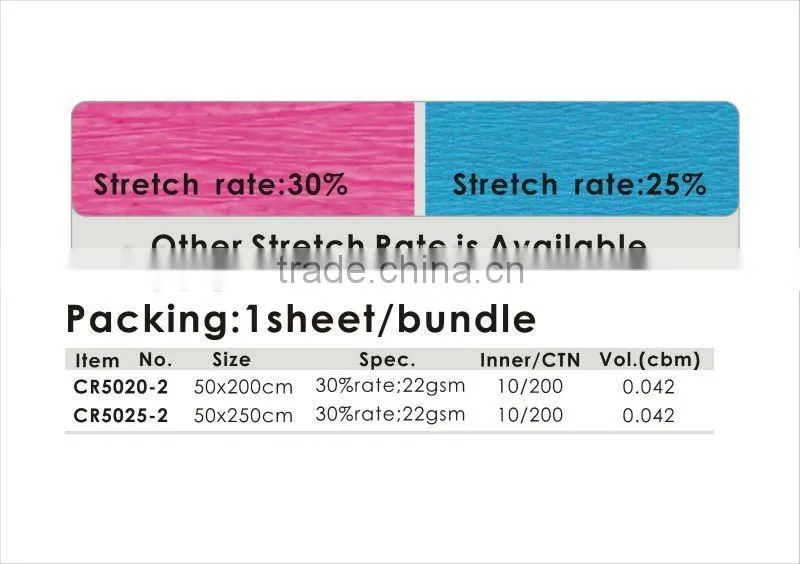 Color Crepe Paper For Gift/Promotion/Decoration/solid color wrapping paper
