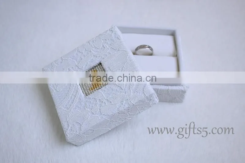 Unique engagement ring boxes with beaded name plate of I