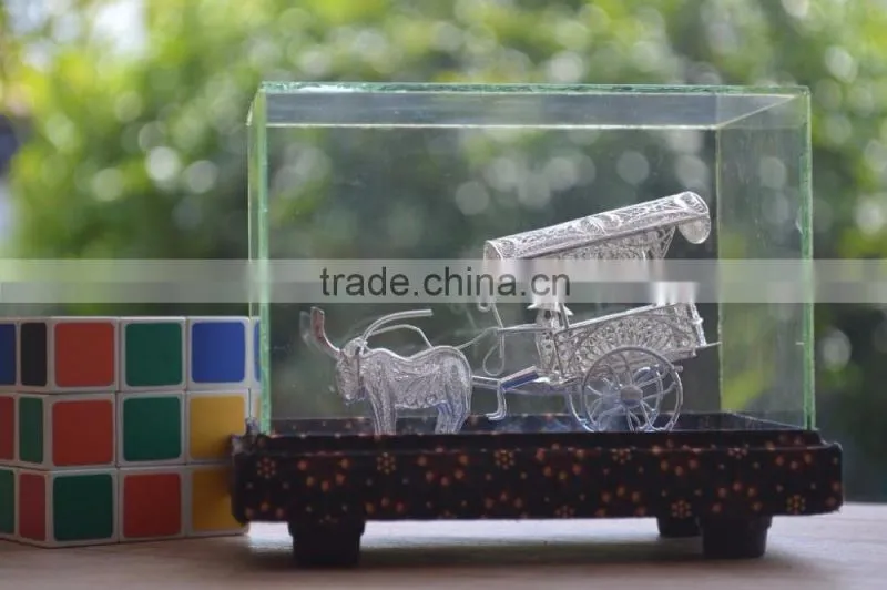 Hartati Heritage Javanese Carriage Andong (1 Horse), Traditional Boat, Miniature Souvenir Silver Plated