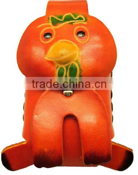 wholesales animal shaped genuine leather coin purse/ wallet handmade leather coin purse customized leather coin purse