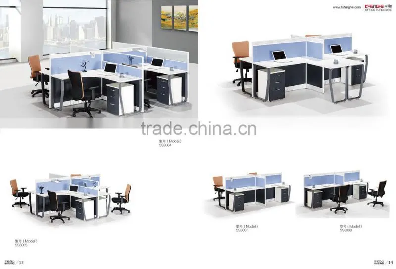 office design layout wooden office cubicle for 4 person, office cubicle workstation