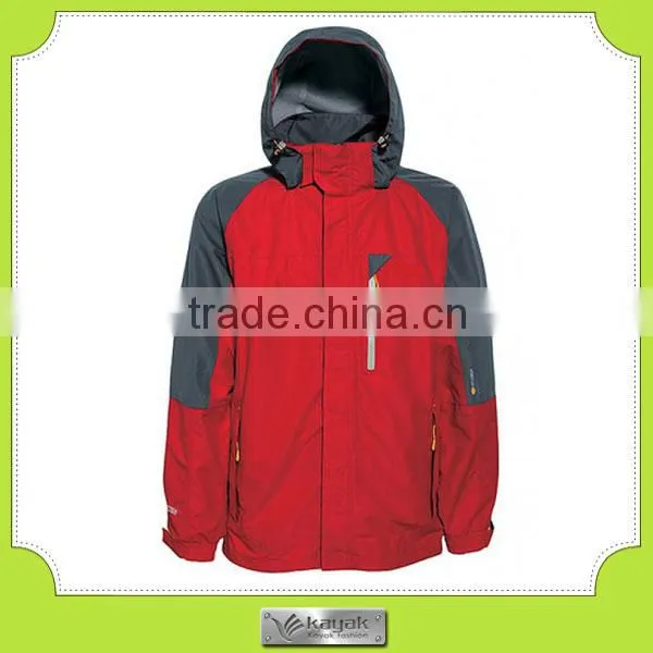 wind-proof, water-proof men's red nylon winter ski jacket